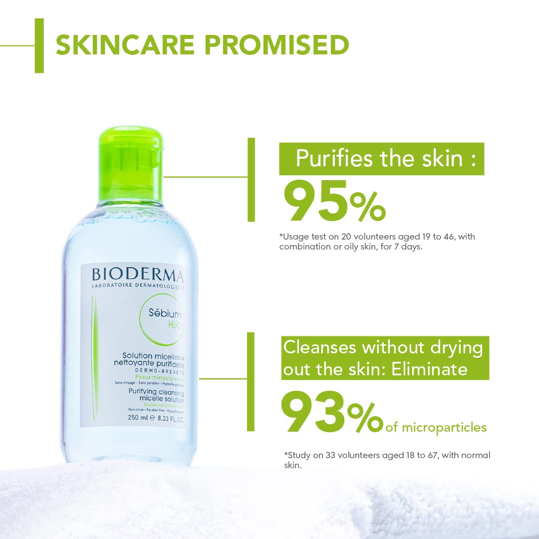 Bioderma Sébium H2O Purifying Micellar Cleansing Water and Makeup Removing Solution for Combination to Oily Skin 100 ml from Bioderma