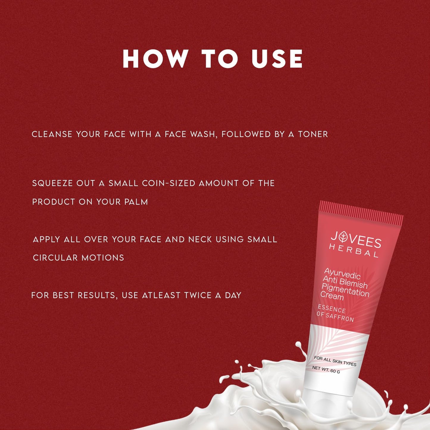Jovees Herbal Anti Blemish Pigmentation Cream For Women/Men | Pigmentation and Blemish Removal | Clean and Clear Skin |100% Natural | Paraben and Alcohol Free | 60GM from JOVEES