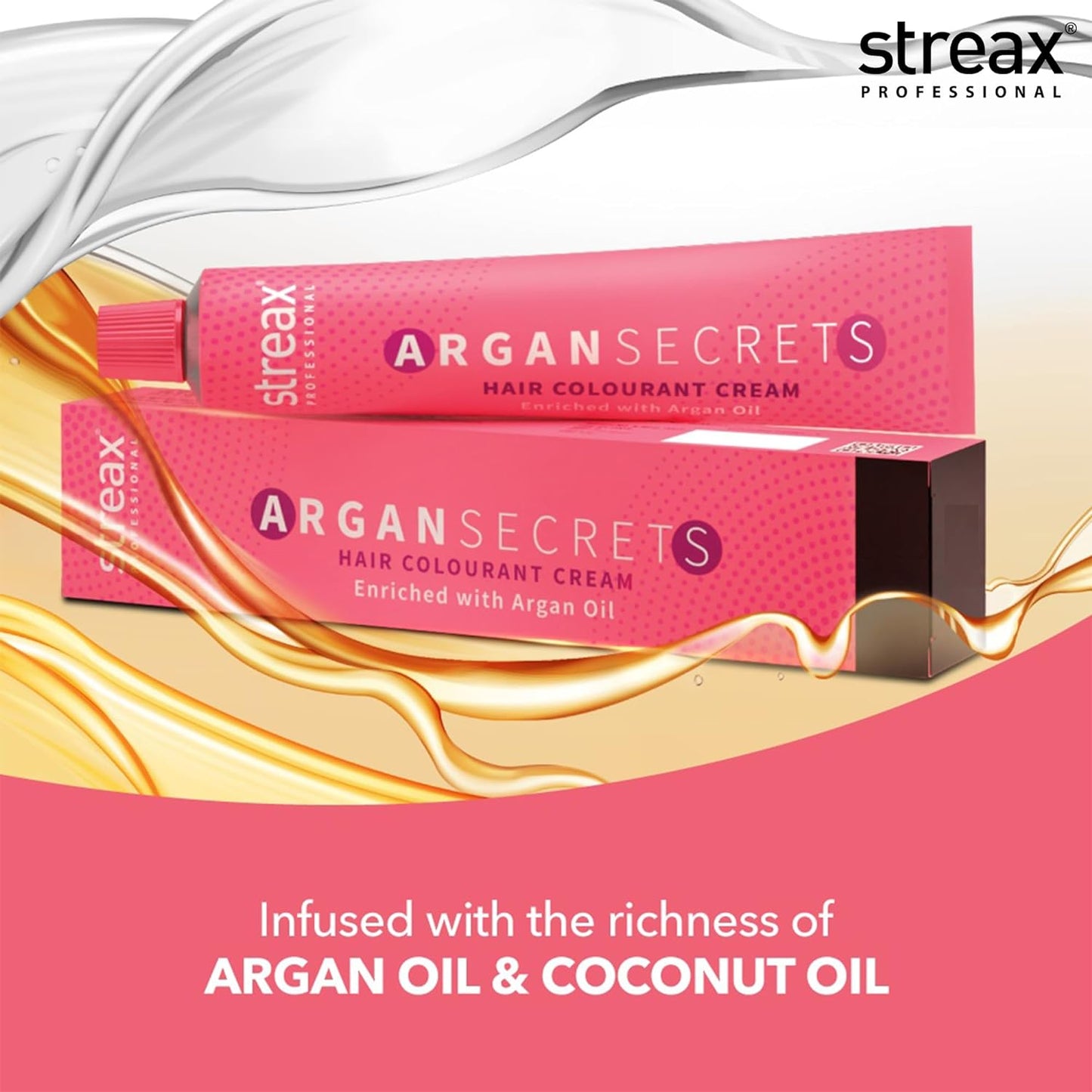 Streax Professional Argan Secrets Permanent Hair Colourant Cream - Soft Black 2 (Enriched with Argan Oil) For All hair types ; 90 gm from Streax Professional