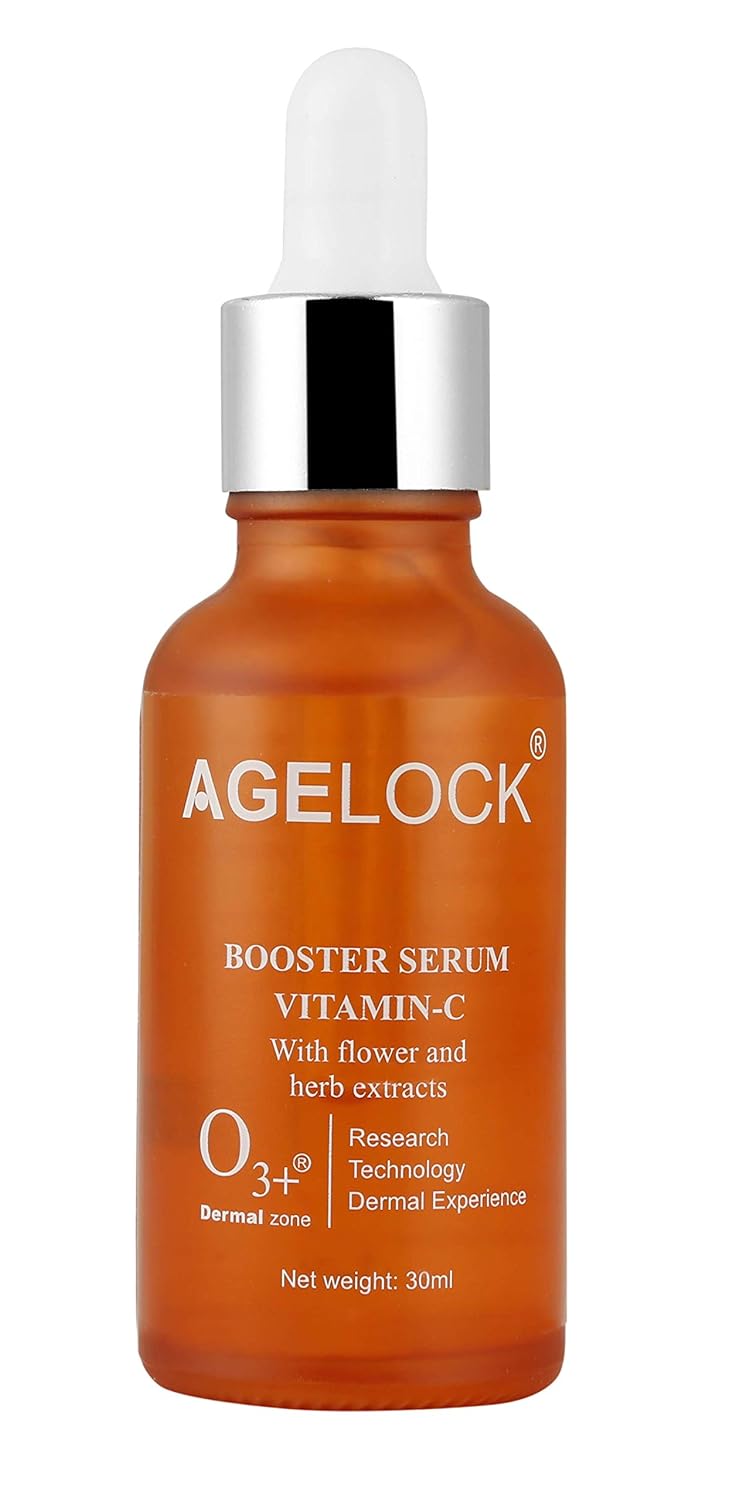 O3+ Agelock Vitamin C Booster Serum Facial Antioxidant for Sun Damage Repair & Even Skin Tone Enriched with Orange Peel, 30 ml Moisturizer from O3+