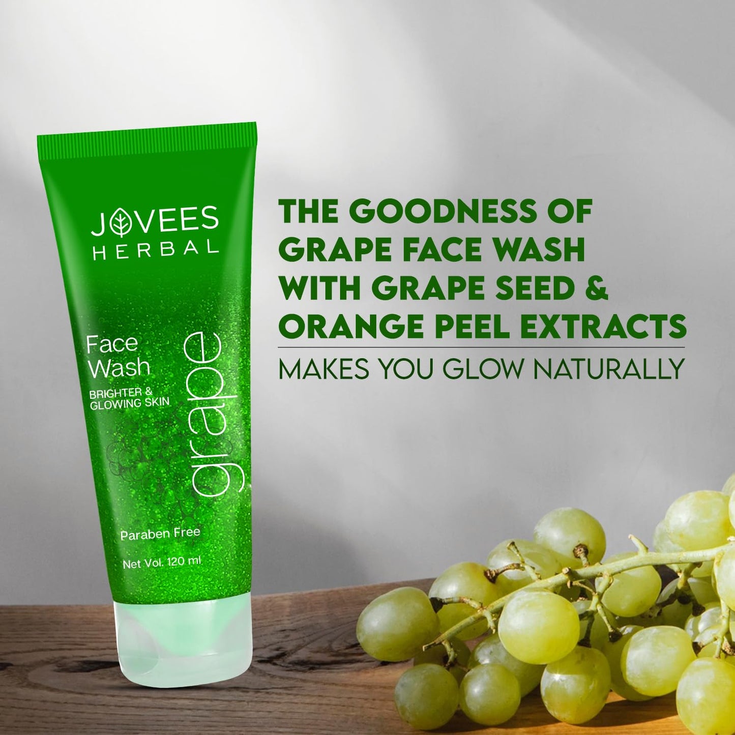 Jovees Herbal Grape Face Wash With Grape Seed & Orange Peel Extracts | For Brighter & Glowing Skin | Reduces Uneven Skin Tone & Fine Lines | For All Skin Types 120 ML from JOVEES