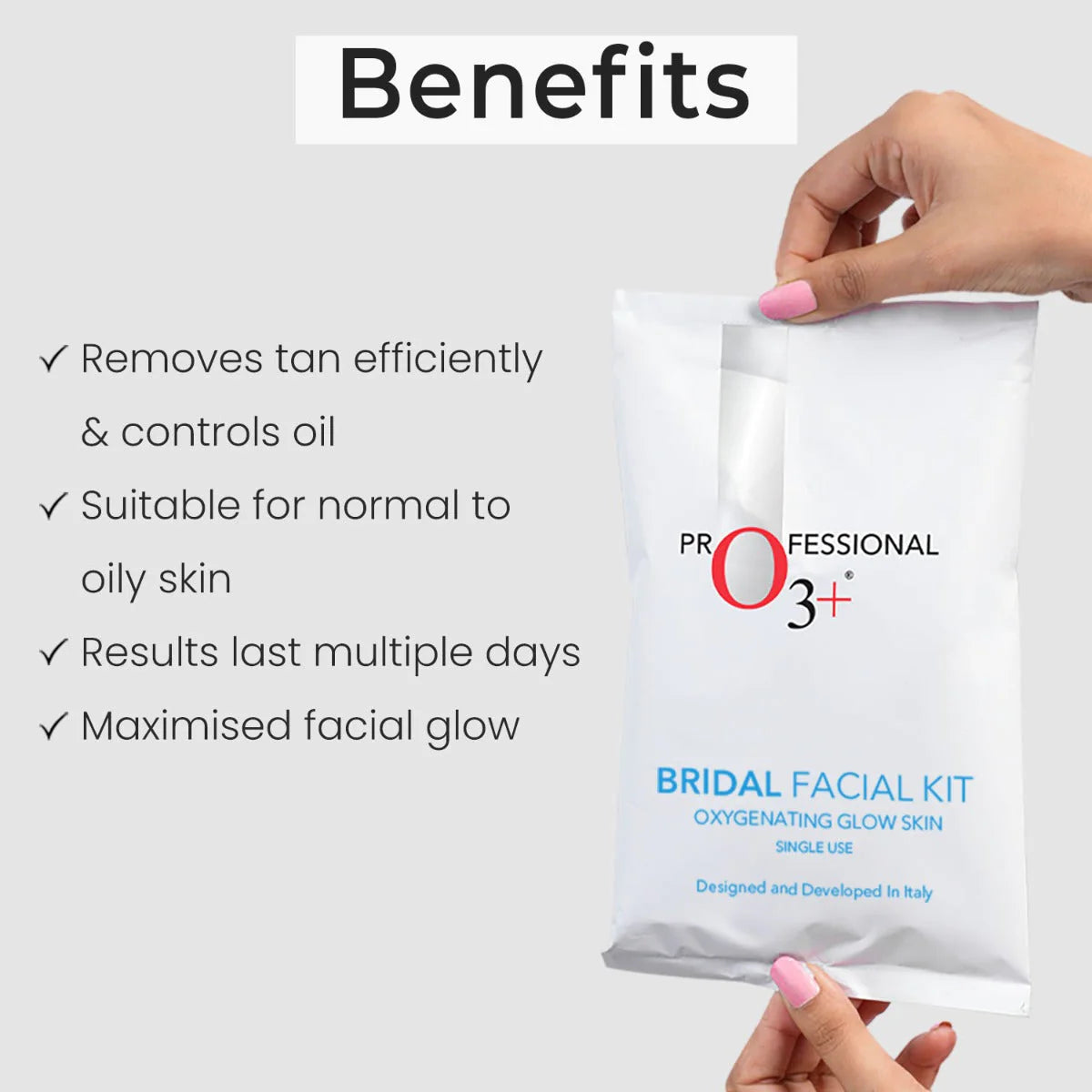 O3+ Bridal Facial Kit Oxygenating Glow Skin For Acne (81g, Single Use) facial Kits from O3+