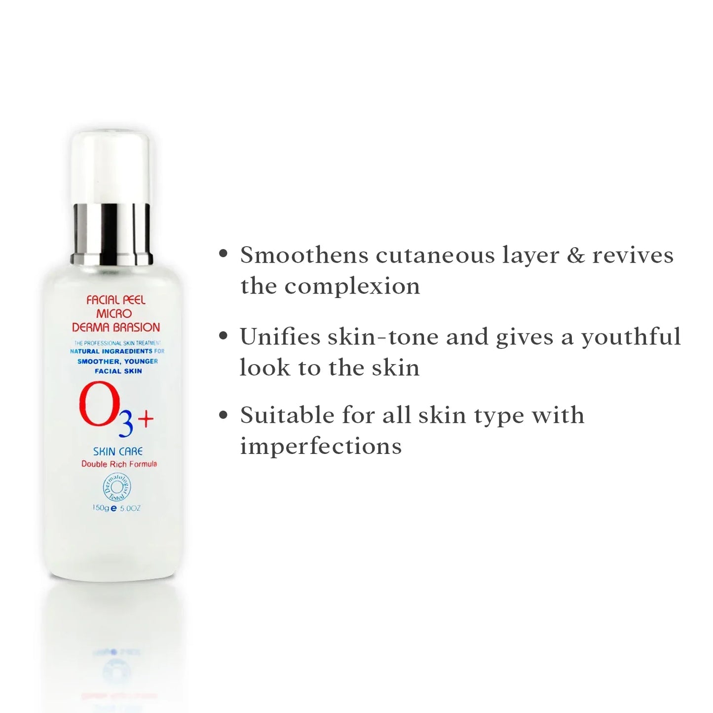 O3+ Skin Care Micro Derma Brasion Facial Peel (150ML) peel off mask from O3+
