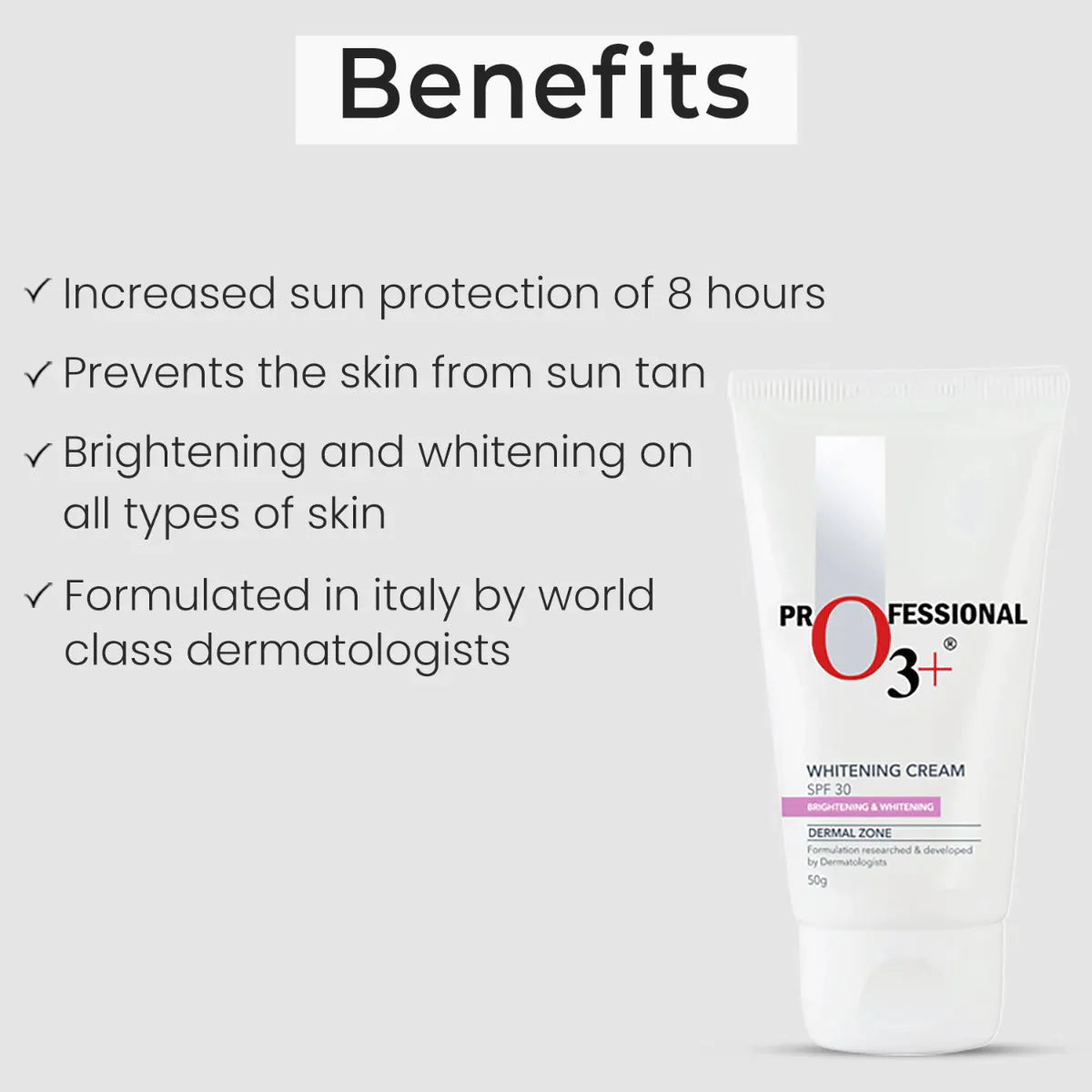 O3+ Whitening Face Cream SPF 30 Sunscreen for Skin Brightening, 50g Face Cream from O3+