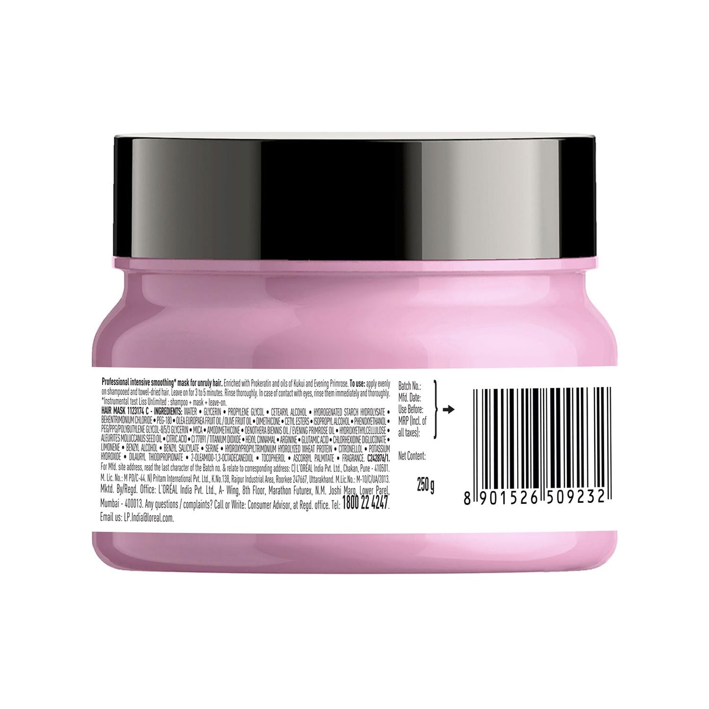 L’Oréal Professionnel Liss Unlimited Hair Mask with Pro-Keratin and Kukui Nut Oil for Rebellious Frizzy Hair, Serie Expert, 250gm hair mask from loreal pro paris