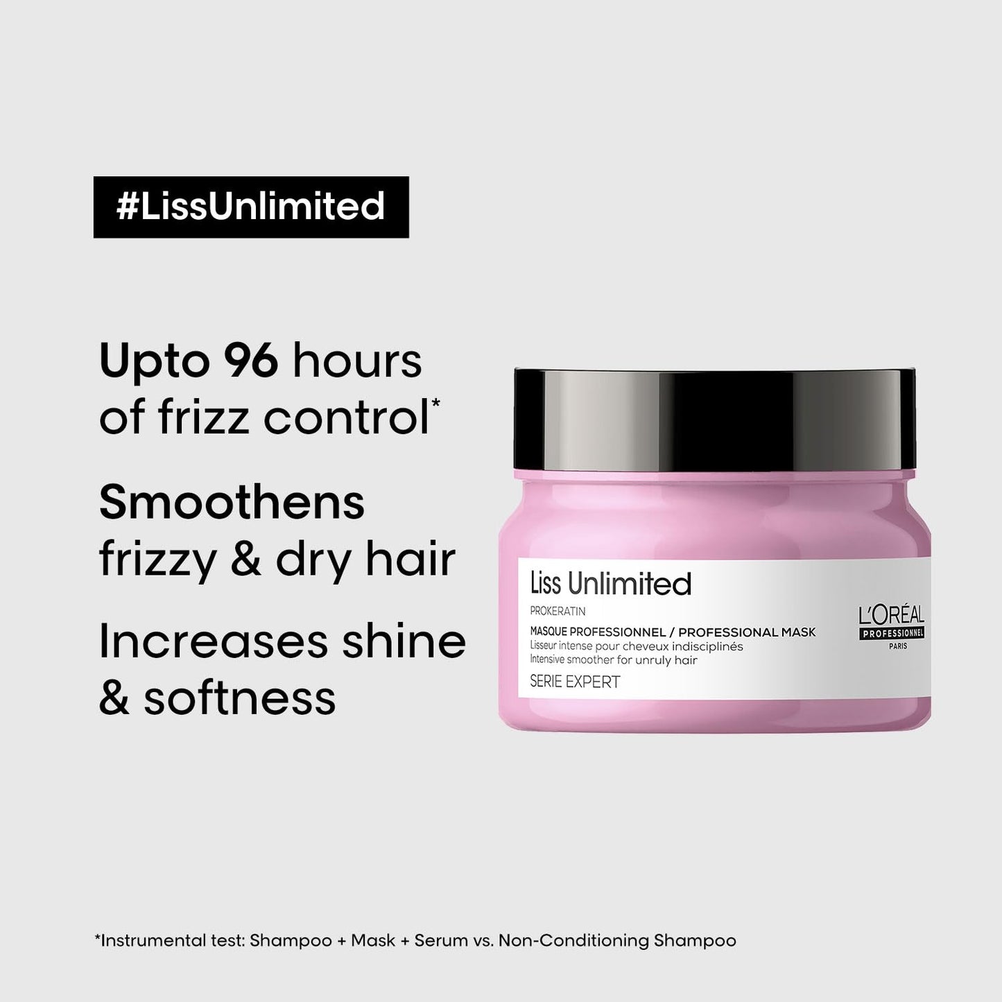L’Oréal Professionnel Liss Unlimited Hair Mask with Pro-Keratin and Kukui Nut Oil for Rebellious Frizzy Hair, Serie Expert, 250gm hair mask from loreal pro paris