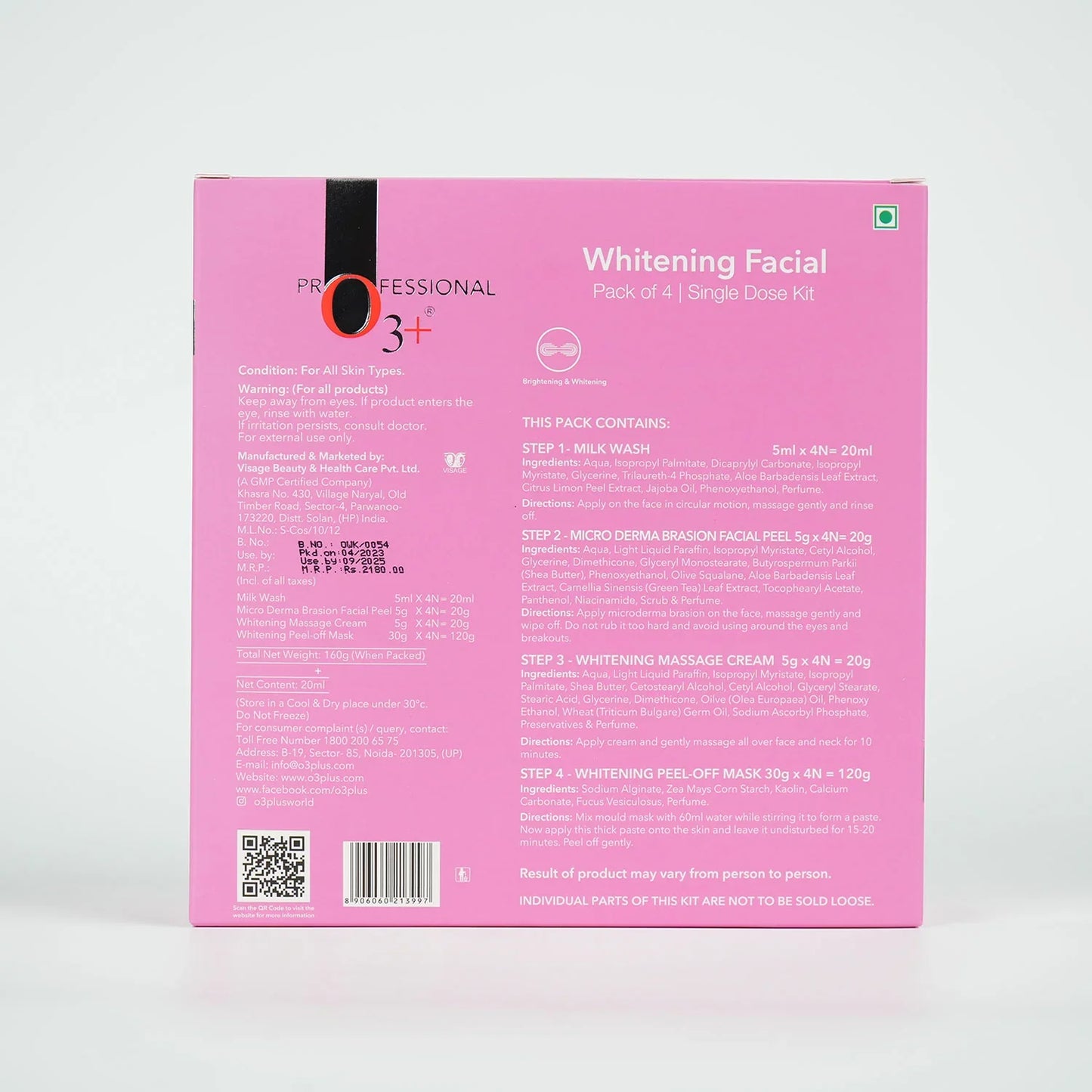 O3+ Whitening Facial Kit Pack of 4 for Dull Skin facial Kits from O3+