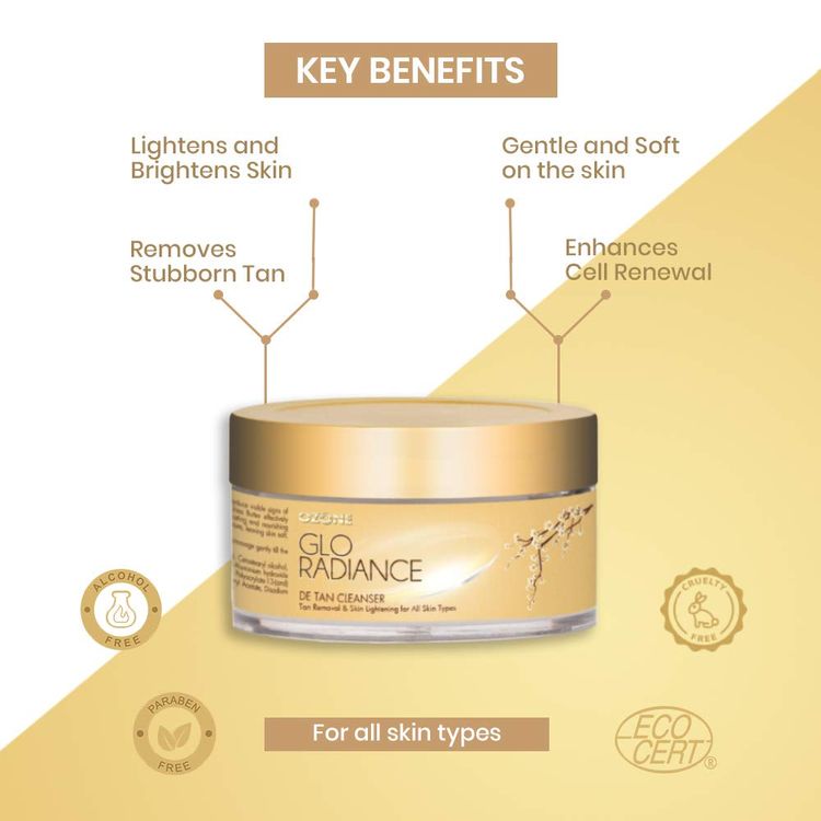 Ozone Glo Radiance DE TAN Facial Cleanser - 50 G. - Tan Removal Facial Cleanser from Ozone