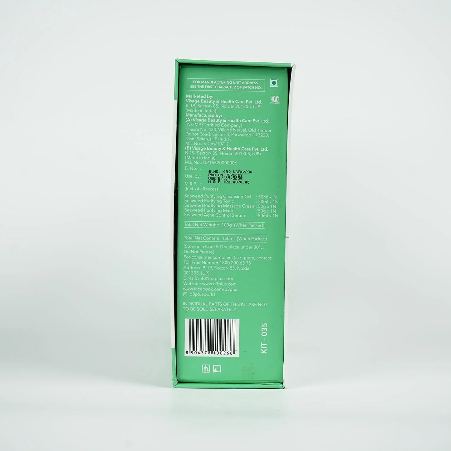 O3+ Seaweed Facial Kit for Brightening Skin (100g+15ml) facial Kits from O3+