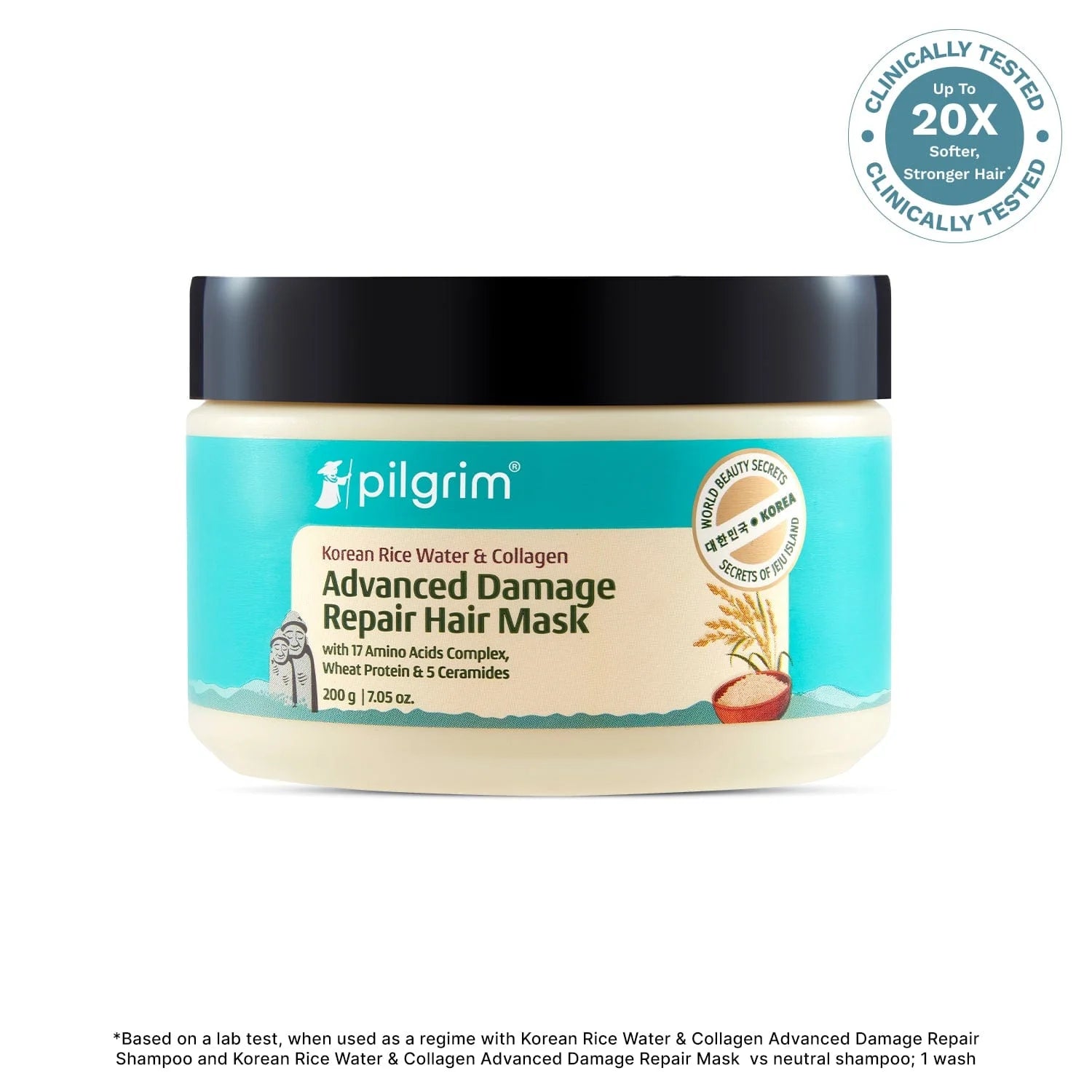 Pilgrim Korean Rice Water & Collagen Advanced Damage Repair Hair Mask (200g)