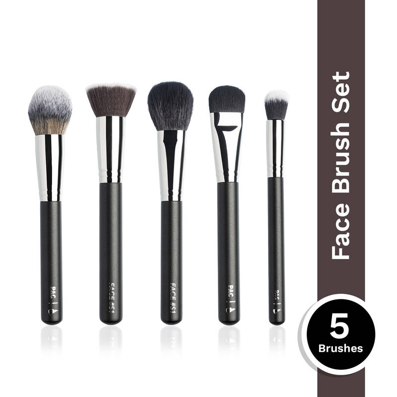 PAC Face Series - 5 Brushes Seamless Application Easy to Hold Synthetic & Natural Bristles