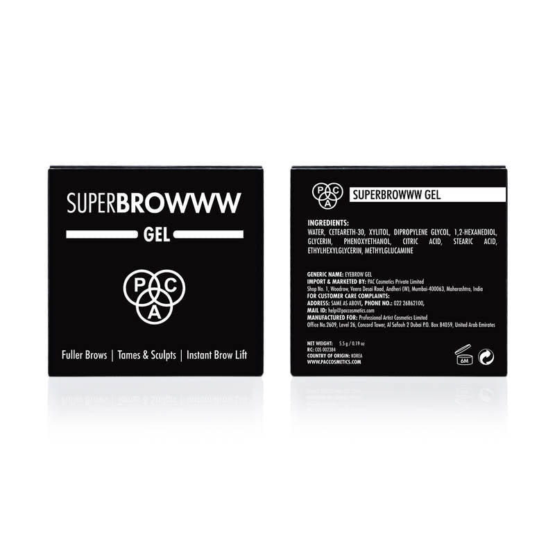 PAC Superbrowww Gel - Tames Brows Non crusty Non-flaky Non-sticky Colorless Gel Formula