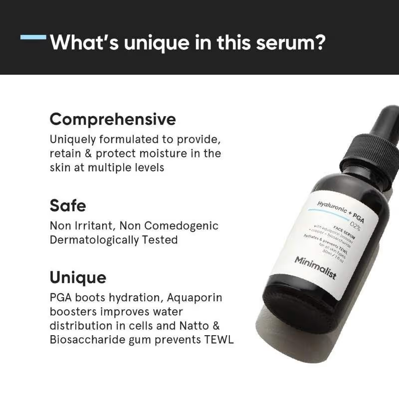 Minimalist 2% Hyaluronic Acid + PGA Face Serum For Deep, Multilevel Hydration (30ml) Face serum from HAVIN