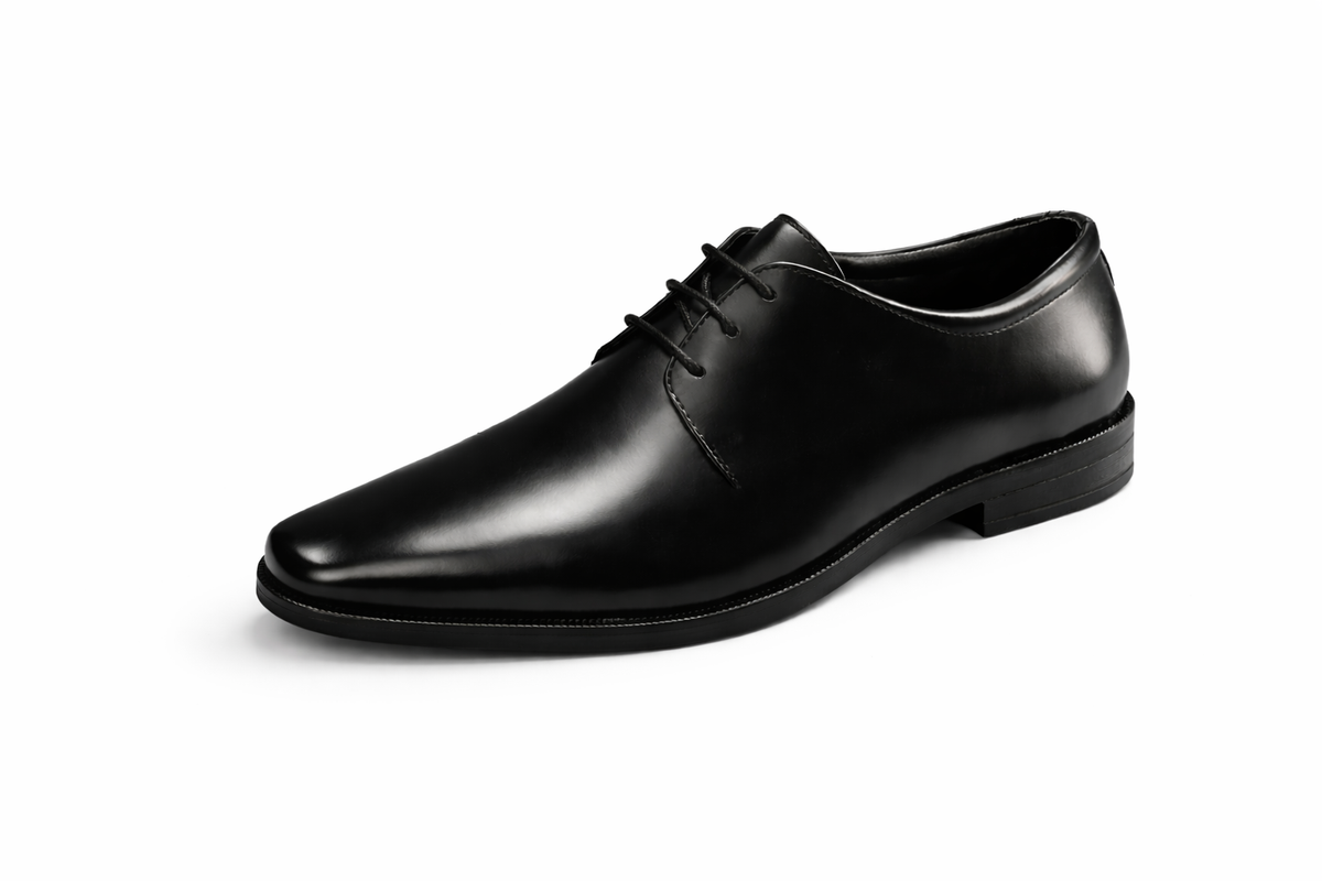 Trueman's London Men’s T-Toe Derby Shoes | Crust Leather (black / 6)