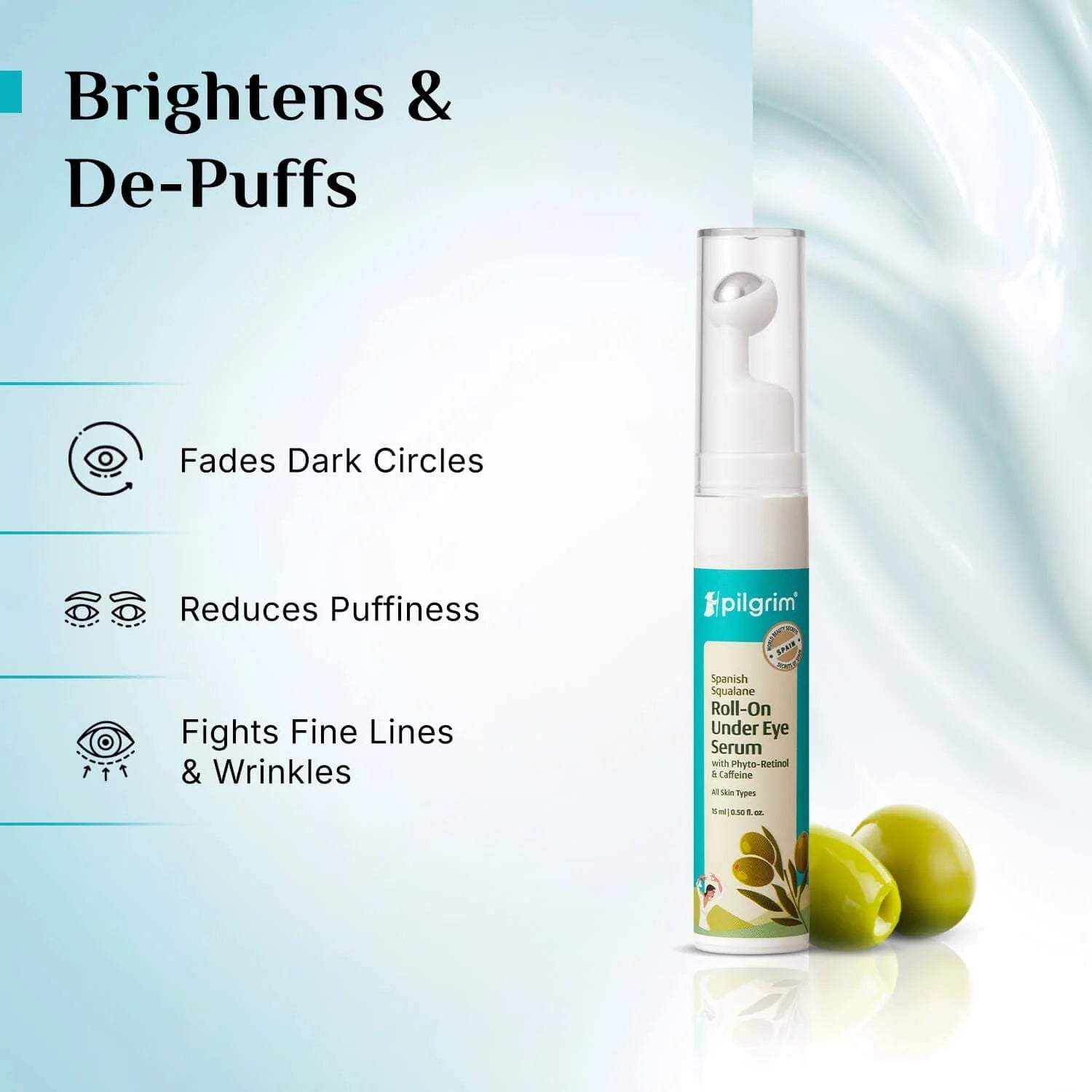 Pilgrim Squalane Roll-On Under Eye Serum | All skin type | 15ml