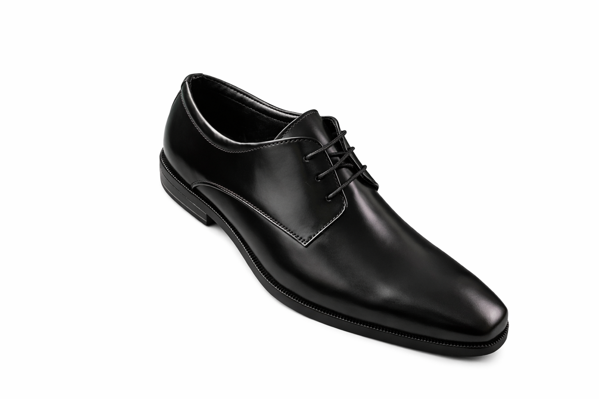 Trueman's London Men’s T-Toe Derby Shoes | Crust Leather (black / 6)