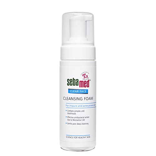 Sebamed Clear Face Cleansing Foam for Acne prone Skin 150 ml I pH 5.5 I Gentle, Effective hydrating cleanser for pimples | Face wash |men & womenl Oil Free l Clinically proven l Toxin free  from SebaMed