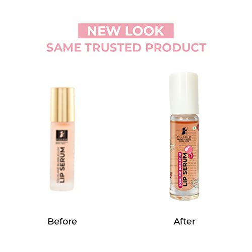 Pilgrim Spanish Squalane Lip Serum with roll-on for Visibly Plump Lips | Hydrating Lip serum for dark lips |Lip serum with Shea Butter & Pomegranate for plump & soft lips |Men & Women |6 ml lip serum from Pilgrim
