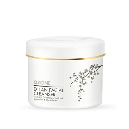 Ozone D-Tan Facial Cleanser | Enriched with Cucumber, Shea Butter & Milk | Detan Face Cleanser For Men & Women | All Skin Types, Tan Removal, Soft, Smooth & Uneven Skin Tone | 250gm  from Ozone