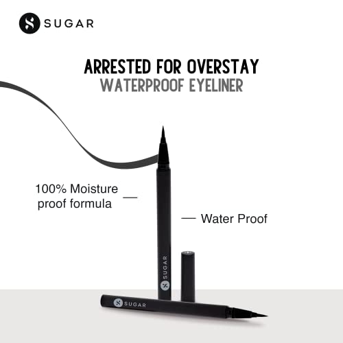 SUGAR Cosmetics - Arrested For Overstay - Waterproof Eyeliner - 01 I'll Be Black (Black Eyeliner) - Quick Drying, 100% Waterproof Eye Liner with Matte Finish  from SUGAR Cosmetics