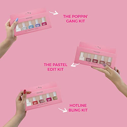 PRAUSH (Formerly Plume) ColorPlay 5-in-1 Nail Paint Combo Kit (25 ml),The Poppin Gang | Quick Drying | Long Lasting | Chemical Free |  from PRAUSH BEAUTY