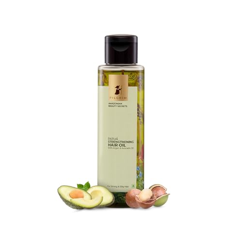 PILGRIM Amazonian Patuá STRENGTHENING HAIR OIL with Argan & Avocado oil for strong & silky hair | Lightweight Oil that Nourishes & Protects for women & men | 115 ml hair oil from Pilgrim