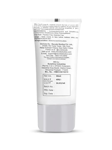 Recode Radiant Primer - 30 ML  from recode