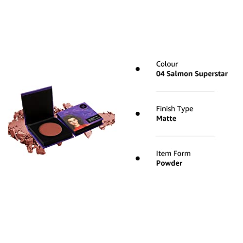 SUGAR Cosmetics Contour De Force Mini Blush for Face | Face Blusher for Face Makeup | Smooth Texture | Matte & Blendable | Paraben & Cruelty Free | 4gm | Salmon Superstar (Warm Peach Blush)  from SUGAR Cosmetics