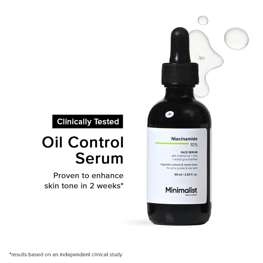 Minimalist 10% Niacinamide Face Serum With Matmarine + Zinc For Reducing Oil & Blemishes (30ml)