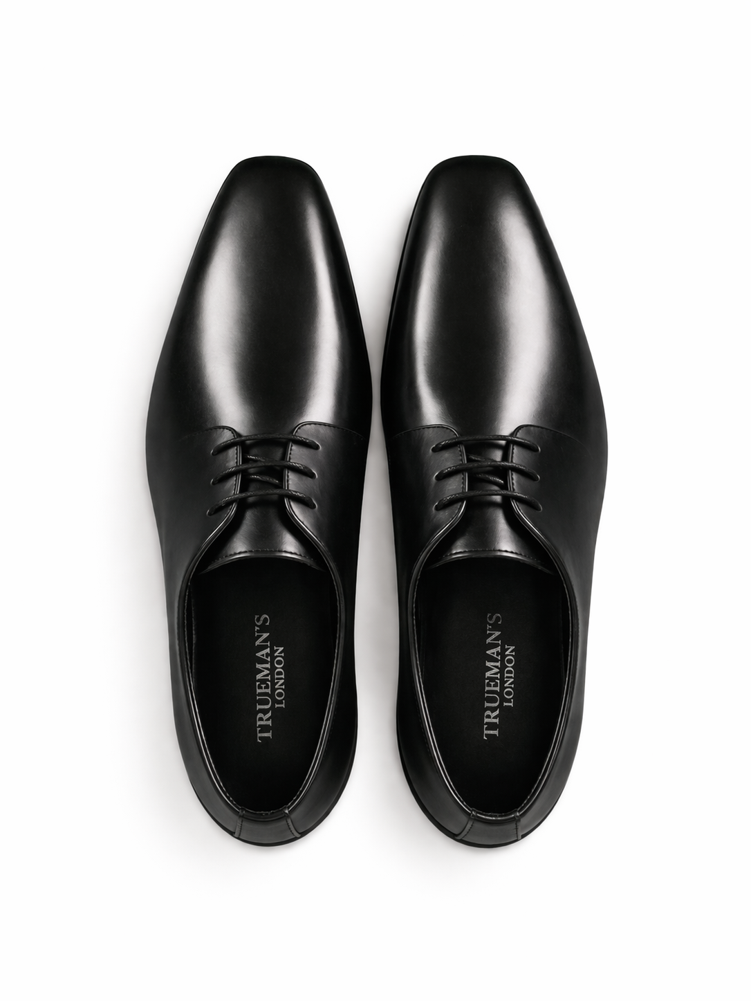 Trueman's London Men’s T-Toe Derby Shoes | Crust Leather (black / 6)