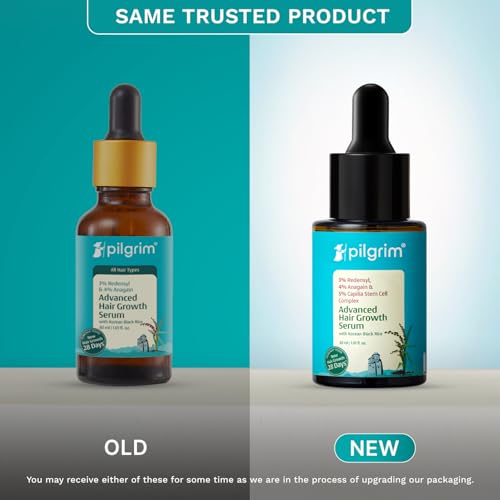 Pilgrim Redensyl 3% + Anagain 4% + Baicapil Advanced Hair Growth Serum (30ml) for Scalp with Korean Black Rice, Saw Palmetto | Control Fall, Stimulate Regrowth, Increase Density | For Women & Men