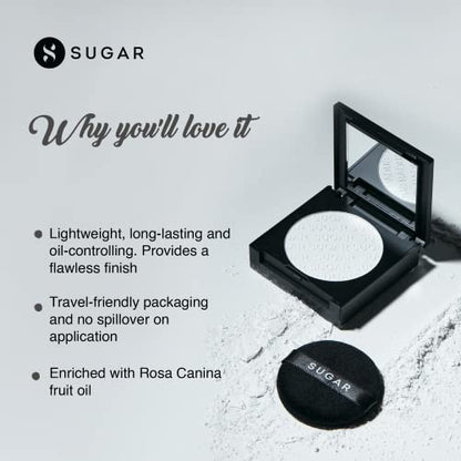 SUGAR Cosmetics - Powder Play - Translucent Compact - For Matte Finish Skin, Highlight or Subtle Baking - Oil-Controlling, Smooth Application, Long Lasting  from SUGAR Cosmetics