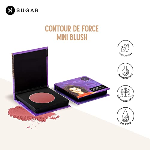 SUGAR Cosmetics Contour De Force Mini Blush for Face | Face Blusher for Face Makeup | Smooth Texture | Matte & Blendable | Paraben & Cruelty Free | 4gm | Salmon Superstar (Warm Peach Blush)  from SUGAR Cosmetics