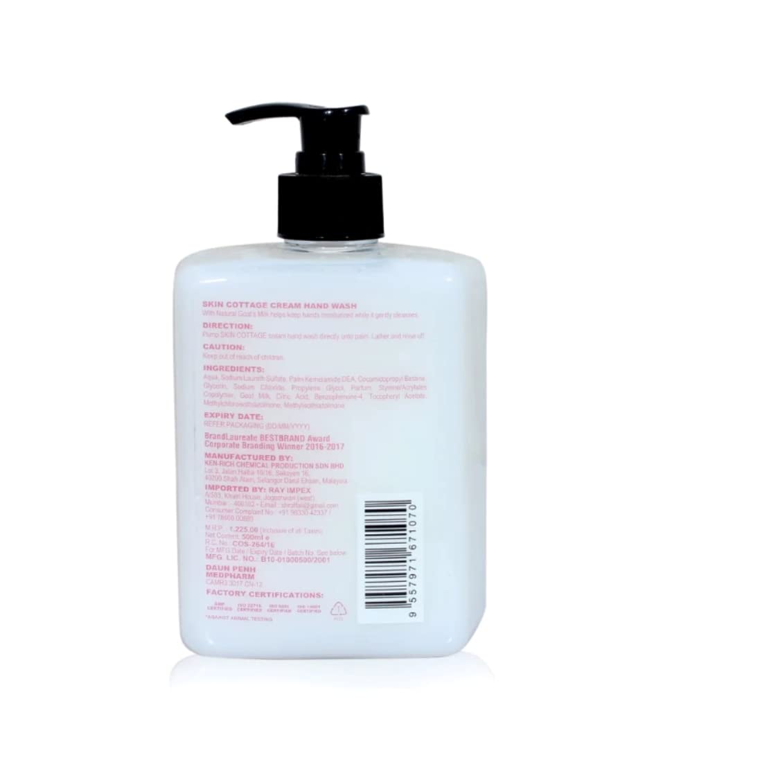Skin Cottage Goat’s Milk Cream Hand Wash - Antibacterial Hand Soap with Added Moisturizer and Vitamin E ( 500 ml )  from Skin Cottage