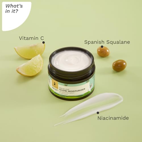 Pilgrim Squalane (Plant) Glow Moisturizer Cream For Face With Niacinamide & Vitamin C|Moisturizer For Dry Skin Hydration|Face Moisturizer Cream With Vitamin C For Glowing Skin|Non-Greasy|50 Gm Face Cream from Pilgrim