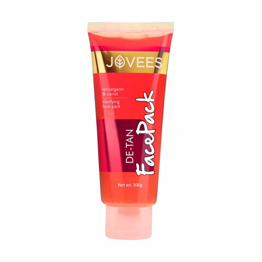 Jovees Herbal De-Tan Face Pack | Contains Wheat Germ and Carrot | For Tan Removal and Skin Revitalization | Bright and Glowing Skin | 100% Herbal | Paraben And Alcohol Free | 100gm  from JOVEES