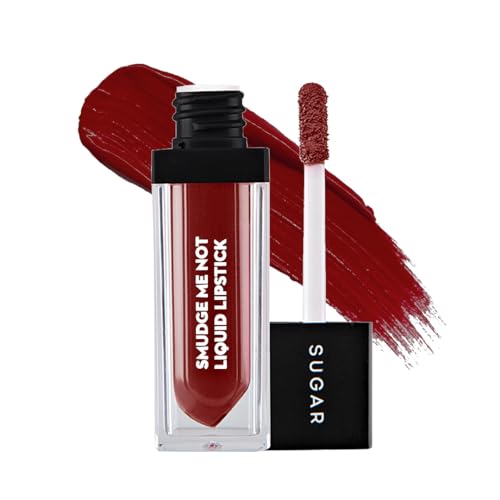 SUGAR Cosmetics - Smudge Me Not - Liquid Lipstick - 21 Aubergine Queen (Blackened Burgundy) - 4.5 ml - Ultra Matte Liquid Lipstick, Transferproof and Waterproof, Lasts Up to 12 hours  from SUGAR Cosmetics