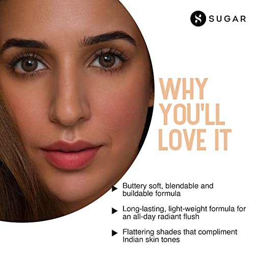 SUGAR Cosmetics Contour De Force Mini Blush for Face | Face Blusher for Face Makeup | Smooth Texture | Matte & Blendable | Paraben & Cruelty Free | 4gm | Salmon Superstar (Warm Peach Blush)  from SUGAR Cosmetics