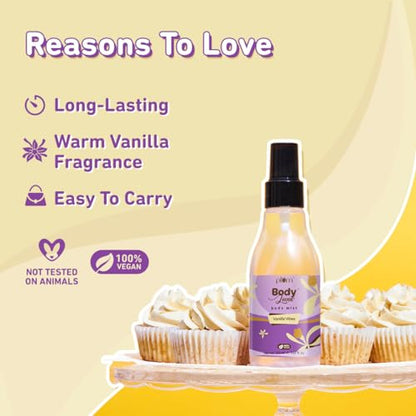 Plum BodyLovin' Vanilla Vibes Body Mist | Long Lasting Vanilla Fragrance For Women With Warm & Cozy Vanila Scent | High On Fun | Travel-Friendly Perfume Body Spray 100 ml  from Plum