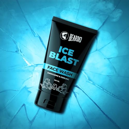 BEARDO Ice Blast Cooling Facewash for Men, 100 ml | INSTANT Icy freshness | Aloe Vera Face wash, Vitamin E & Menthol for cool lock technology | Refreshing & Hydrating facewash face Wash from BEARDO