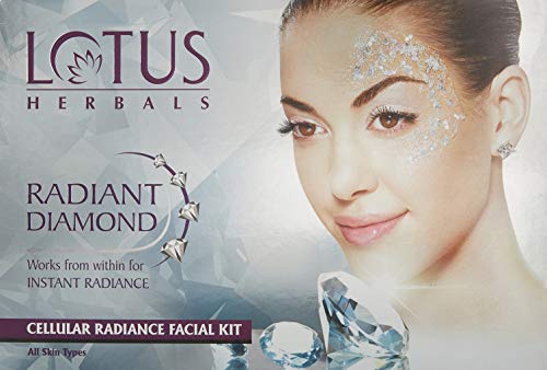 Lotus Herbals Radiant Diamond Cellular Radiance 4 In 1 Facial Kit | With Diamon Dust & Cinnamon | For All Skin Types | 4x37g, 148g (Pack of 1)  from Lotus