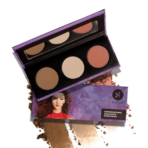 SUGAR Cosmetics Contour De Force Face Palette for Makeup | Includes Matte Bronzer, Highlighter & Blush | Makeup Palette with Built-in Mirror - 01 Subtle Summit  from SUGAR Cosmetics