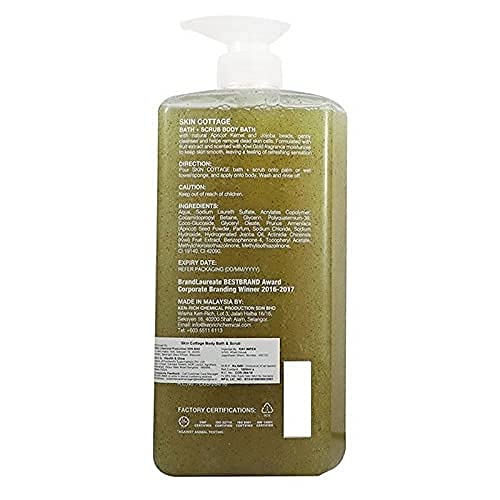 Skin Cottage Kiwi Gold Essence Bath Scrub - Exfoliating Body Wash with Apricot Kernel and Jojoba Beads (1000 ml )  from Skin Cottage