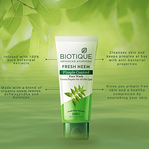 Biotique Advanced Ayurveda Bio Neem Purifying Face Wash for All Skin Types, 150ml face Wash from Biotique