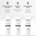 VLCC Diamond Facial Kit - 60g | Skin purifying with Parlour Glow | Improves Skin Elasticity, Brightens and Lightens Patchy Damaged Skin | With Colloidal Diamond, Jojoba Oil, Olive Oil & Aloe Vera.  from VLCC