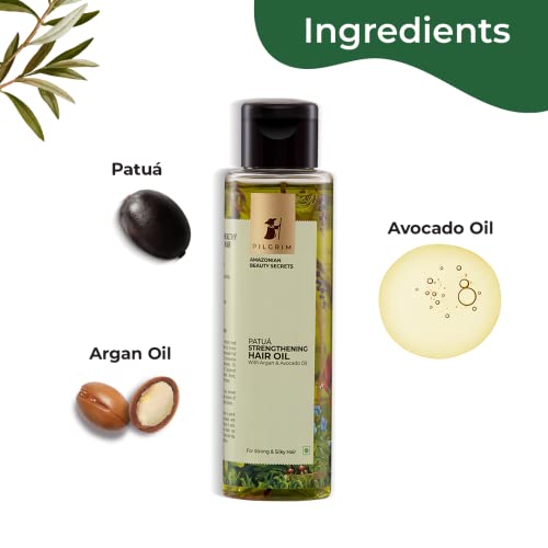 PILGRIM Amazonian Patuá STRENGTHENING HAIR OIL with Argan & Avocado oil for strong & silky hair | Lightweight Oil that Nourishes & Protects for women & men | 115 ml hair oil from Pilgrim