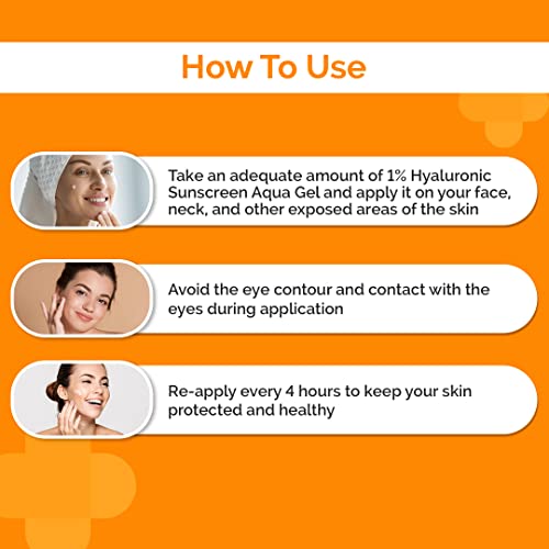 The Derma Co Hyaluronic Sunscreen Aqua Ultra Light Gel With Spf 50 Pa++++ For Broad Spectrum, UV A, UV B & Blue Light Protection For Oily Skin - 50G(Dermaco), Pack Of 1  from The Derma Co