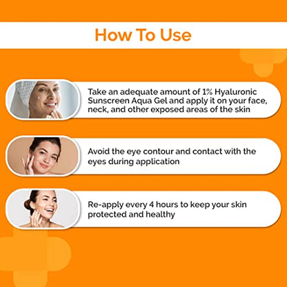 The Derma Co Hyaluronic Sunscreen Aqua Ultra Light Gel With Spf 50 Pa++++ For Broad Spectrum, UV A, UV B & Blue Light Protection For Oily Skin - 50G(Dermaco), Pack Of 1  from The Derma Co