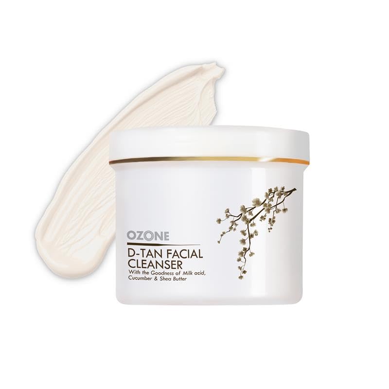 Ozone D-Tan Facial Cleanser | Tan Removal & Uneven Skin Tone | Enriched with Cucumber, Shea Butter & Milk | All Skin Types | For Men & Women | Tan removal for face & body