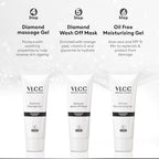 VLCC Diamond Facial Kit - 60g | Skin purifying with Parlour Glow | Improves Skin Elasticity, Brightens and Lightens Patchy Damaged Skin | With Colloidal Diamond, Jojoba Oil, Olive Oil & Aloe Vera.  from VLCC